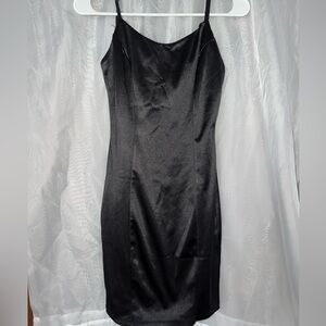 Iris Satin Little Black Dress